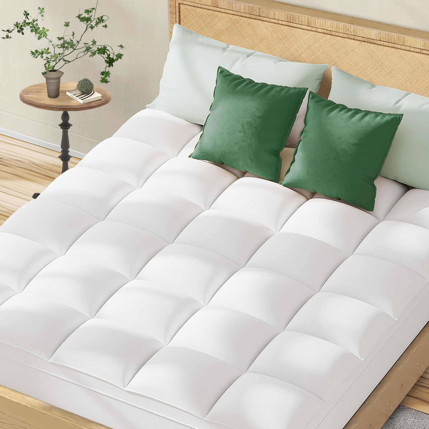 Topllen Twin Mattress Topper For Back Pain, Extra Thick Pillow Top Mattress Pad Cover With 8-21 Inch Deep Pocket, Soft Mattress